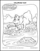 Ad for Cuddly Critters coloring pages at www.cybercrayon.net